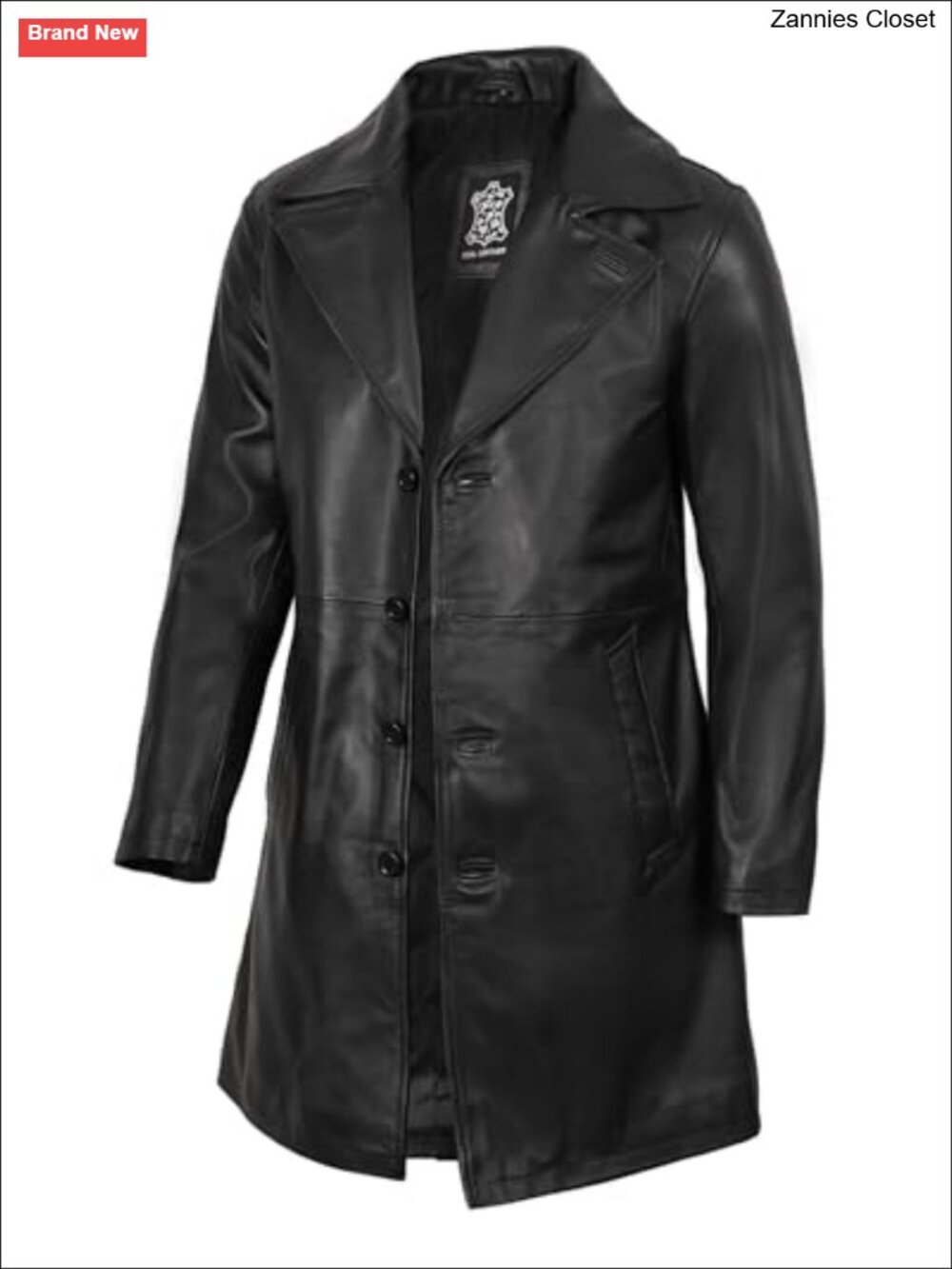 Men's Real Lambskin Leather Car Coat Mid Length Button Jacket